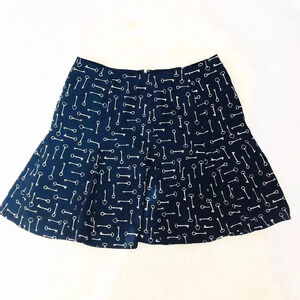 Banana Republic Factory Blue Key Print Mini Skirt